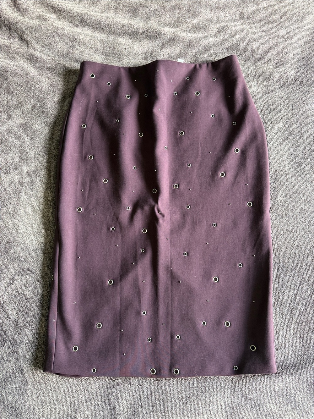 Elizabeth and James Purple Eyelet Pencil Skirt - Women